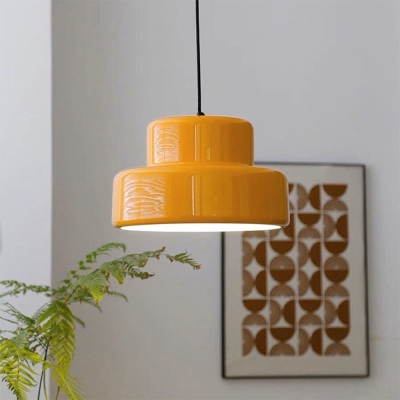 Bauhaus vintage oranje warme hanglamp voor eetkamer