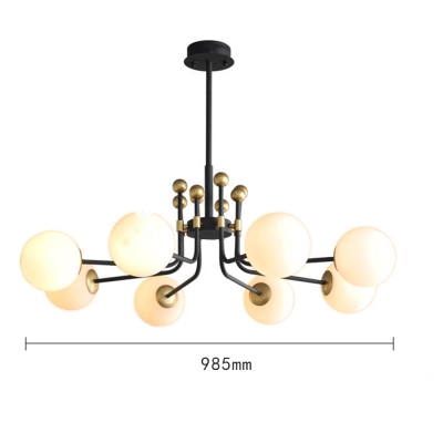 Zwart gouden Spoetnik kroonluchter moderne hanglamp