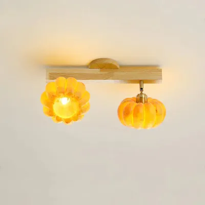 Milieuvriendelijke gele pompoenplafondlamp