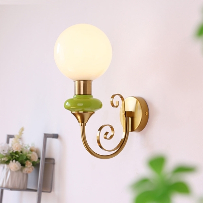 French Retro Glass 1-Light Wall Sconce