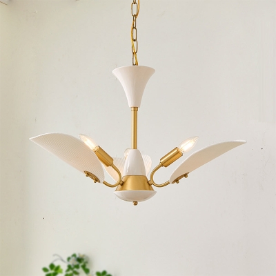 Vintage creatieve hanglamp van koper en keramiek