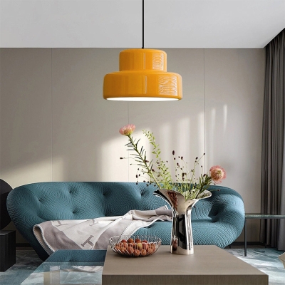 Bauhaus vintage oranje warme hanglamp voor eetkamer