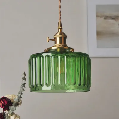Vintage prachtige cilinderglazen hanglamp