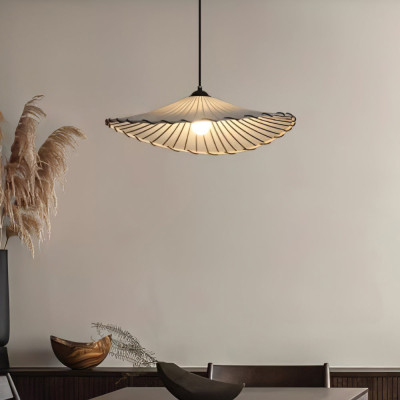 Wabi-Sabi vintage hanglamp van stof met lotusblad