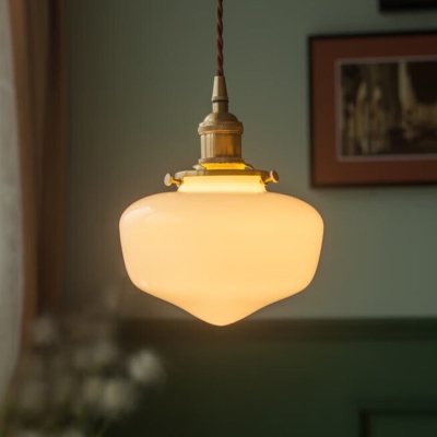 Lampe suspendue en verre lanterne r&eacute;tro