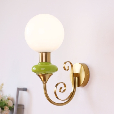 French Retro Glass 1-Light Wall Sconce
