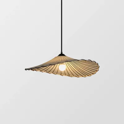 Wabi-Sabi vintage hanglamp van stof met lotusblad