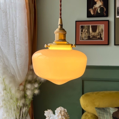 Lampe suspendue en verre lanterne r&eacute;tro