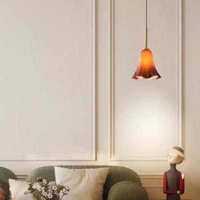 Vintage glazen hanglamp voor slaapkamer